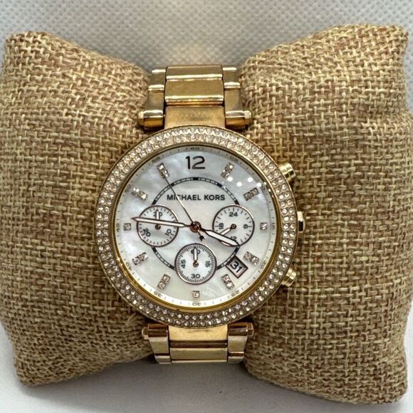 Michael Kors Parker MK5491 Women Rose Gold Analog Dial Quartz Wrist Watch JNA613 - Picture 1 of 11